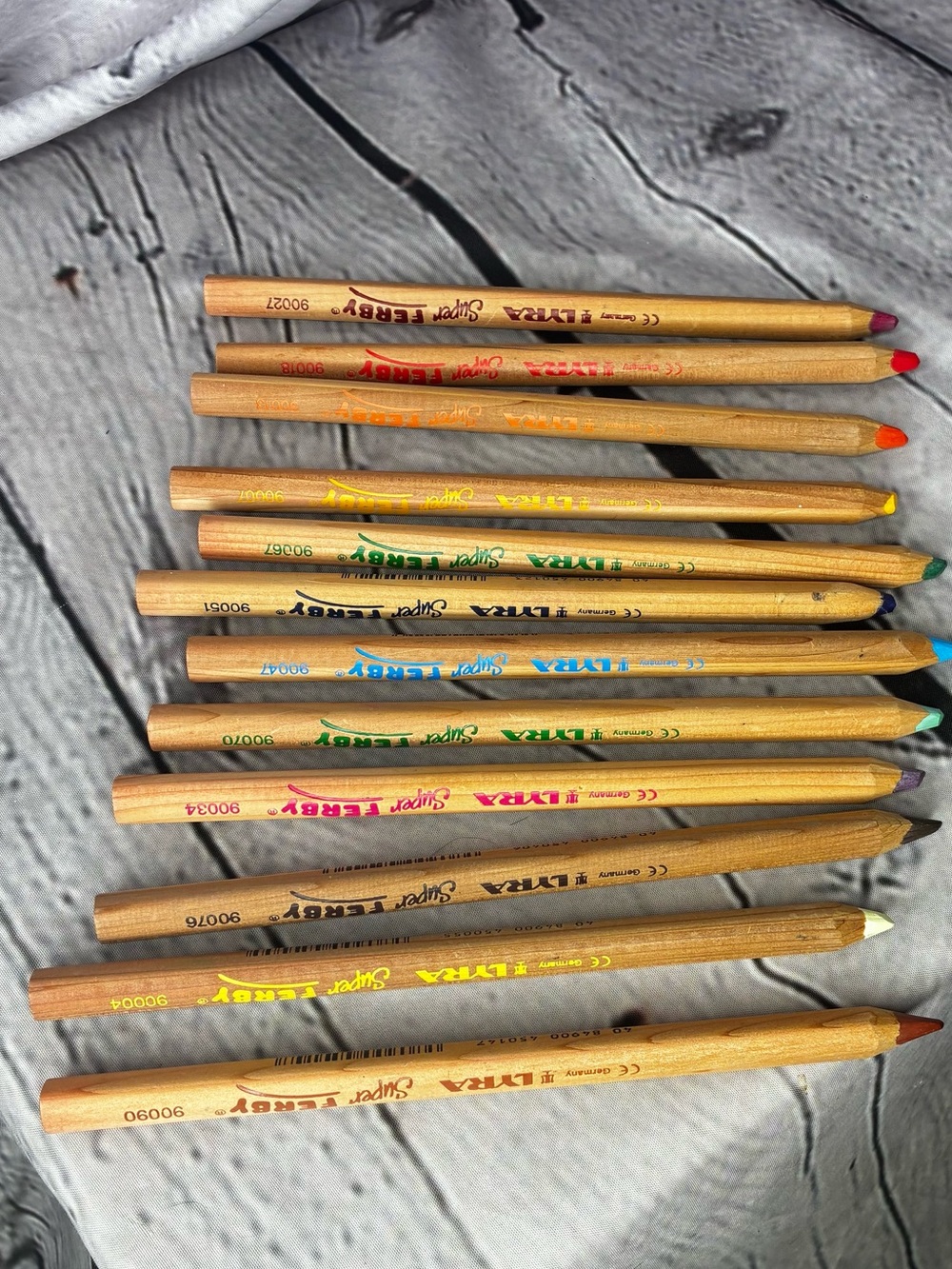12 PC Lyra Super Ferby Chunky Rainbow Colored Pencils Minimalist Art Supply Used
